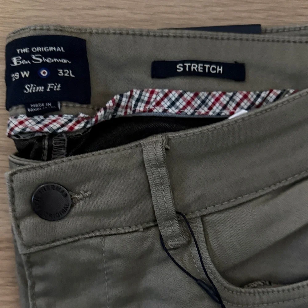 Men’s Ben Sherman Olive Stretch Slim Pants 29x32 NWT